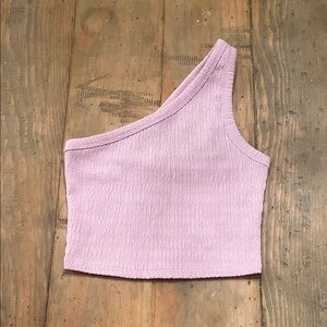 American Eagle Outfitters Lilac One-Shoulder Crop Top